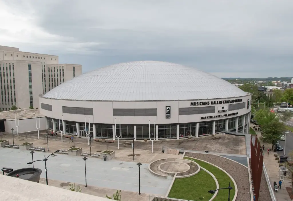 The domed Nashville Municipal Auditorium, home of the Musicians Hall of Fame and Museum